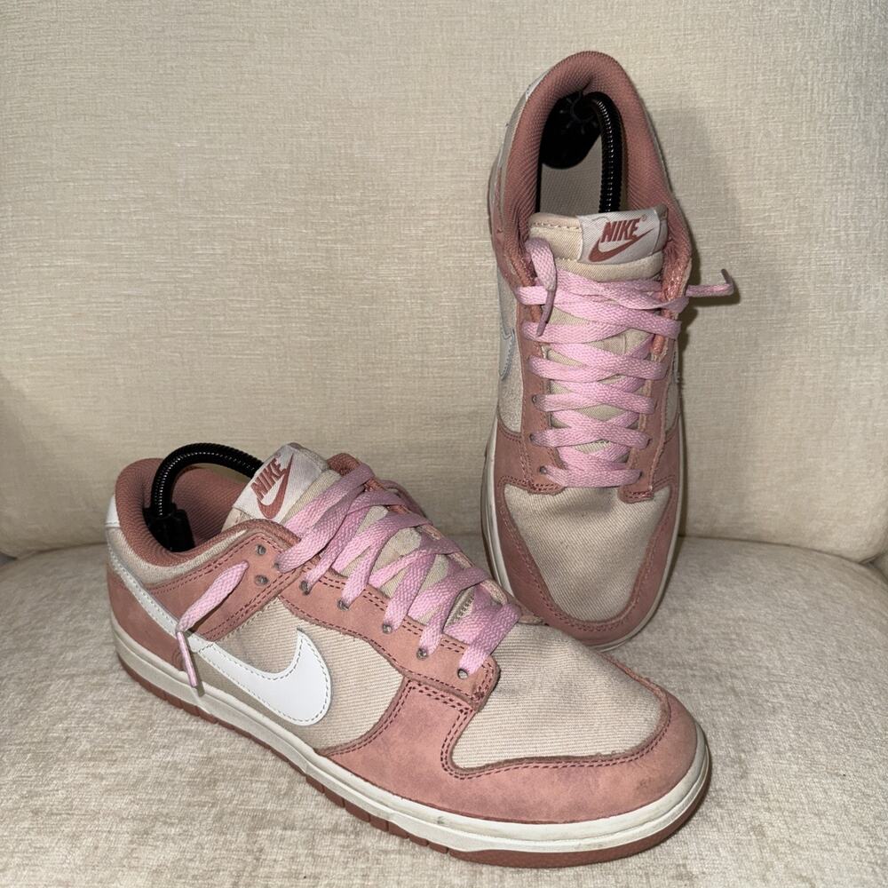 Nike Dunk Low Red Stardust Pink Beige Lace Up Sneakers FB8895-601 Men’s Size 8.5